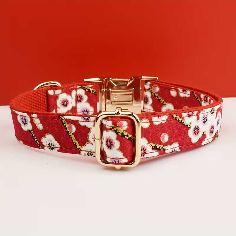 1pc Personalized Floral Dog Collar, with Nameplate And Quick-Release Metal Buckle,