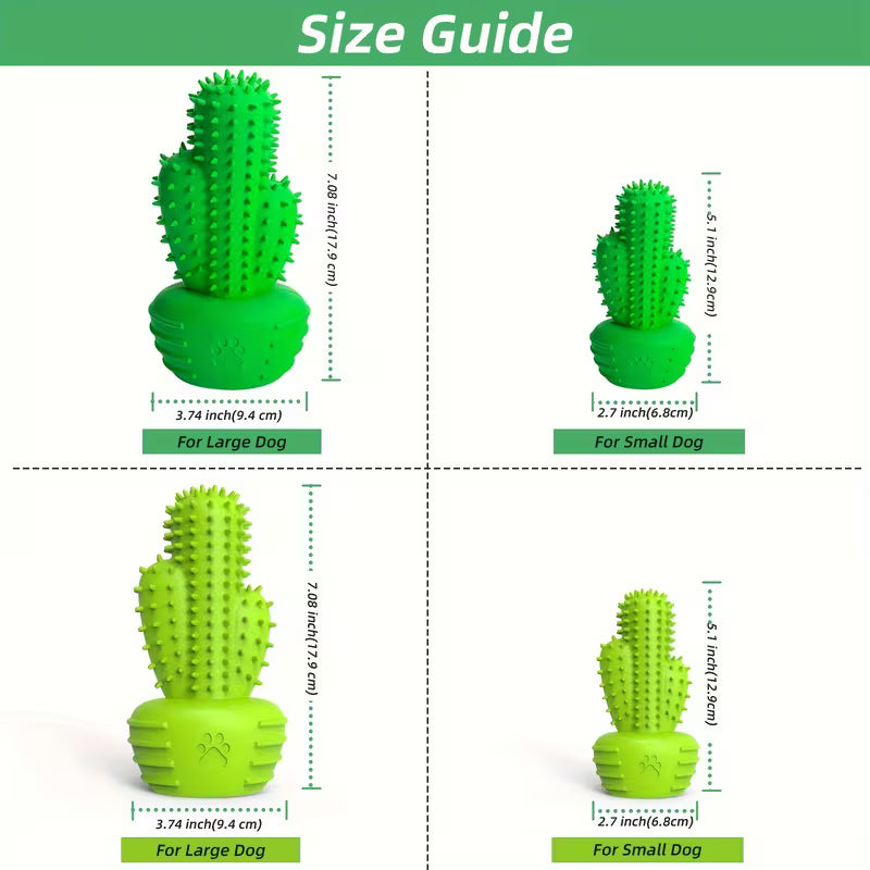 Dog Cactus Chew Toy – Rubber Teething & Dental Cleaning Toy