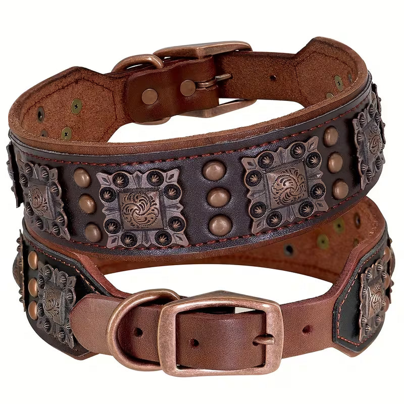 Heavy Duty Studded Leather Dog Collar