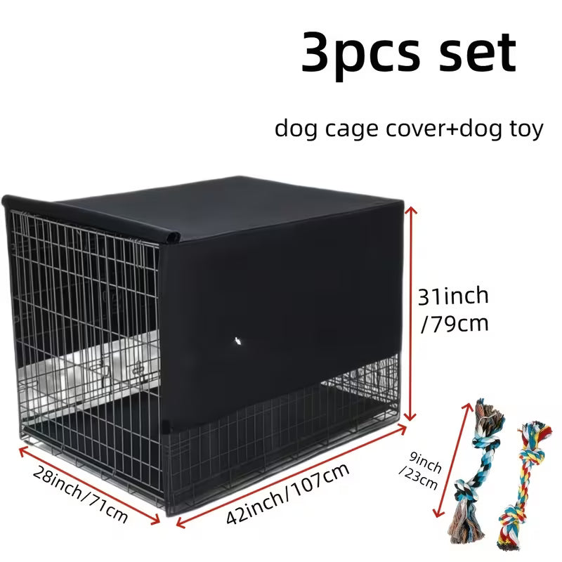3-Piece Dog Crate Cover & Toy Set