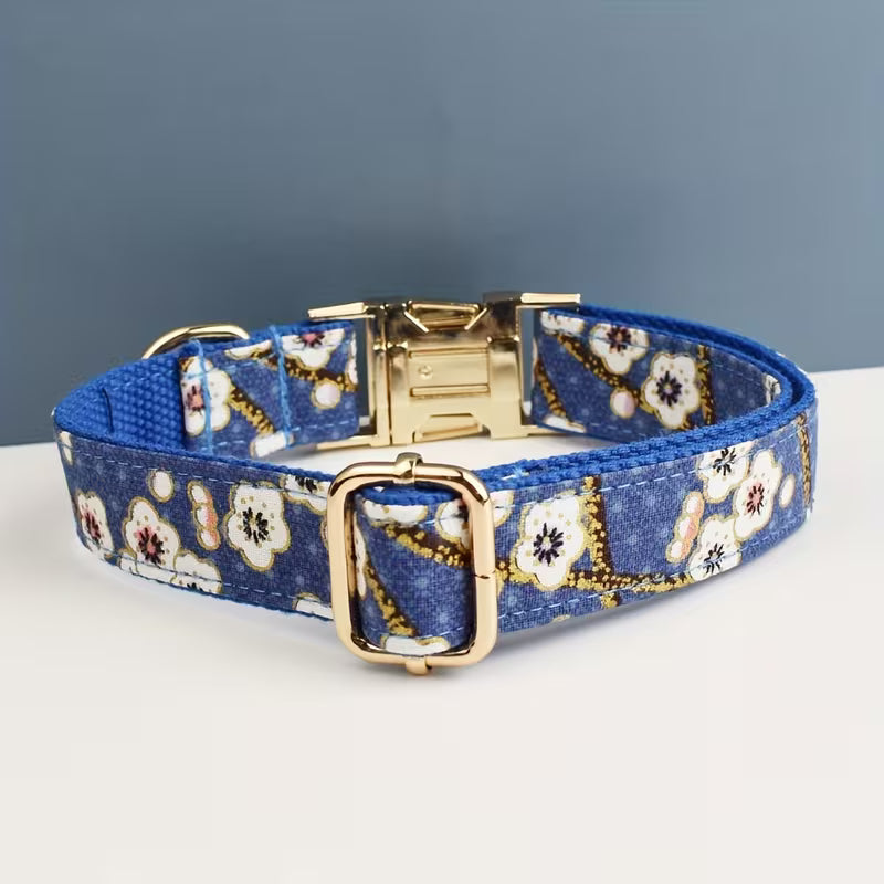 1pc Personalized Floral Dog Collar, with Nameplate And Quick-Release Metal Buckle,