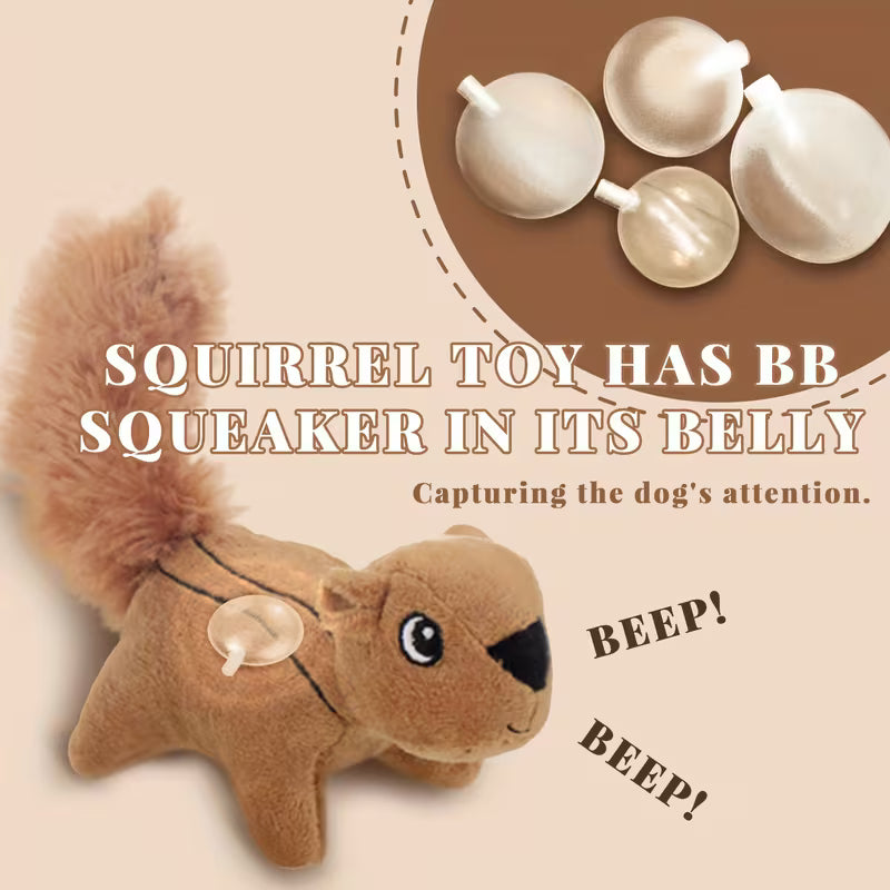 Squirrel Hide & Seek Dog Toy – Interactive Squeaky Plush Toy