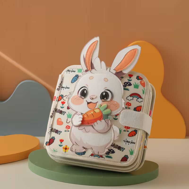 White Rabbit Felt Quiet Book – Baby Sensory & Learning Toy