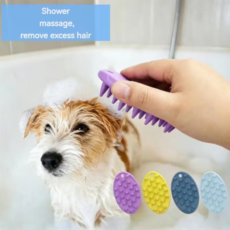 Pet Bath Brush for Cats and Dogs with Grooming Massage