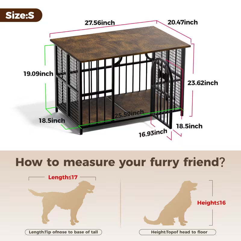 Foldable Wooden Dog Crate Furniture with Storage Top