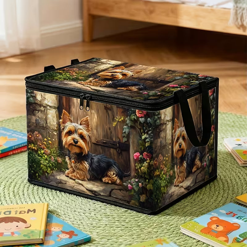 Large Yorkshire Terrier Storage Bin with Lid
