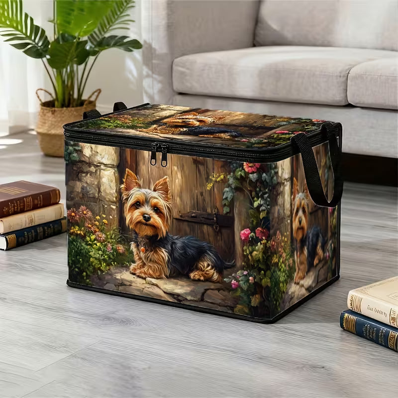 Large Yorkshire Terrier Storage Bin with Lid