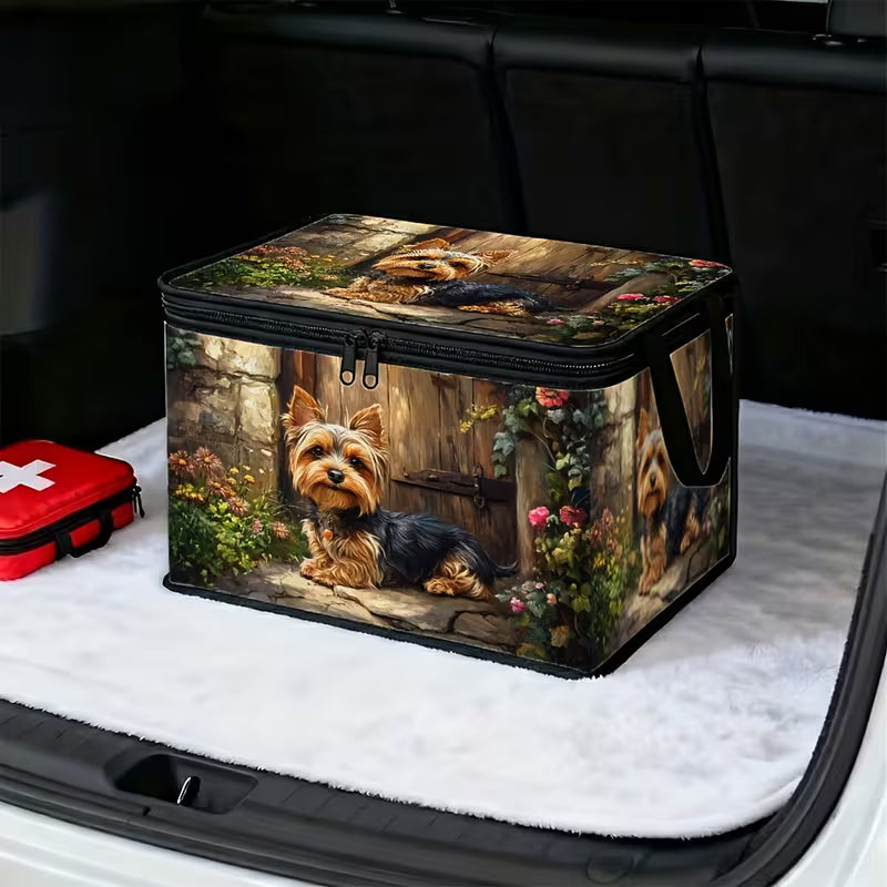 Large Yorkshire Terrier Storage Bin with Lid