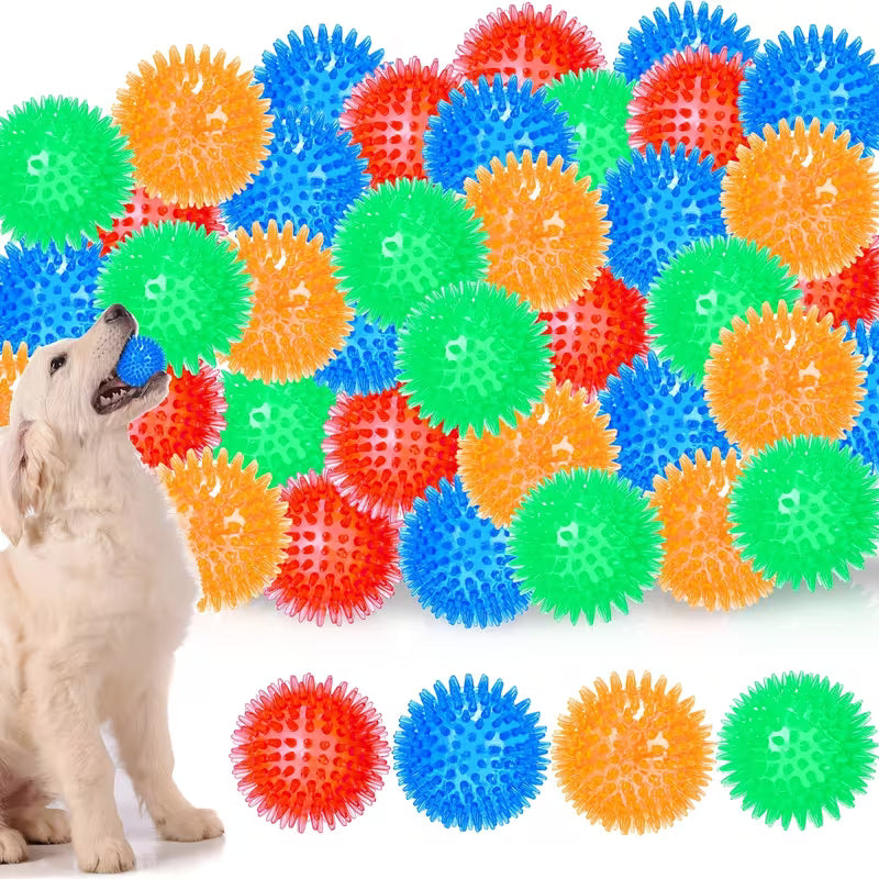 36 Pack Spiky Squeaky Dog Balls for Small Dogs