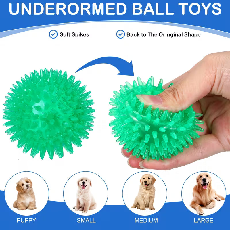 36 Pack Spiky Squeaky Dog Balls for Small Dogs