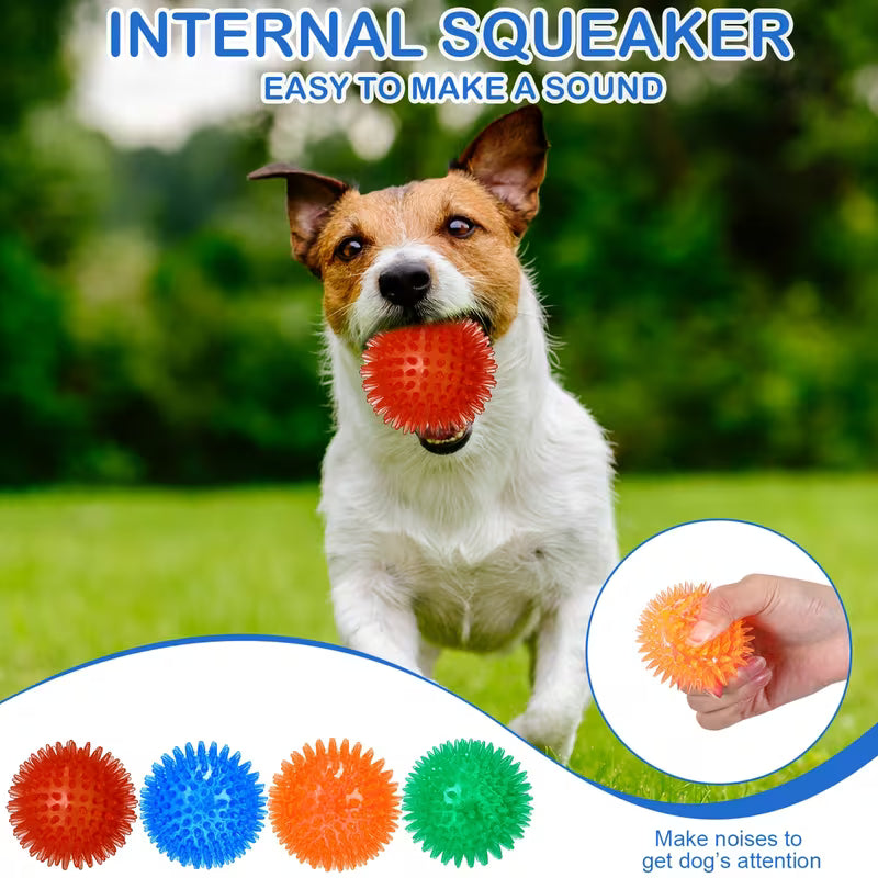 36 Pack Spiky Squeaky Dog Balls for Small Dogs