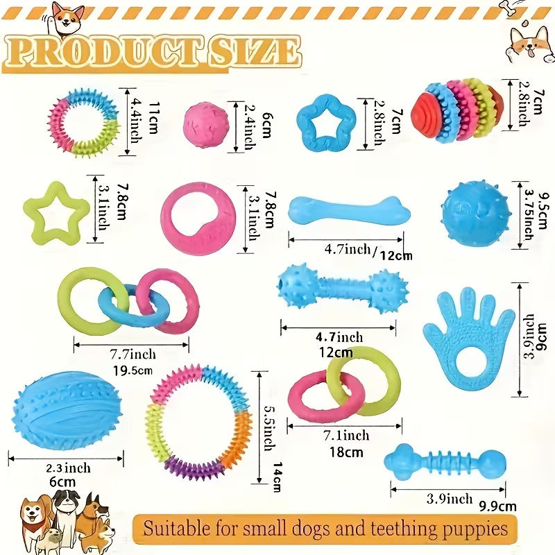 8 Pack Squeaky Dental Dog Toys for Small Dogs