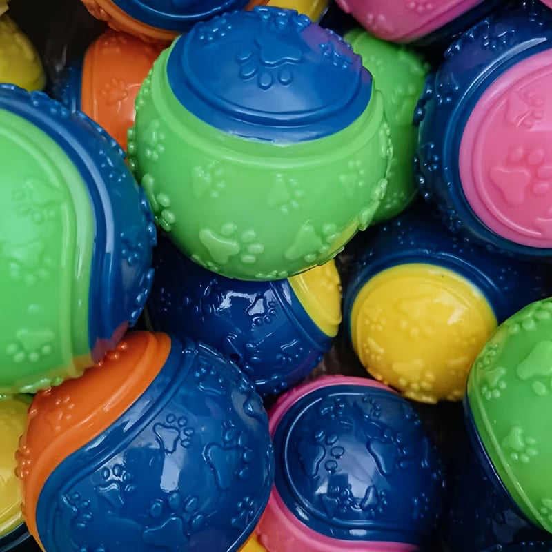 6 Pack Squeaky Dog Balls – Bouncy & Durable