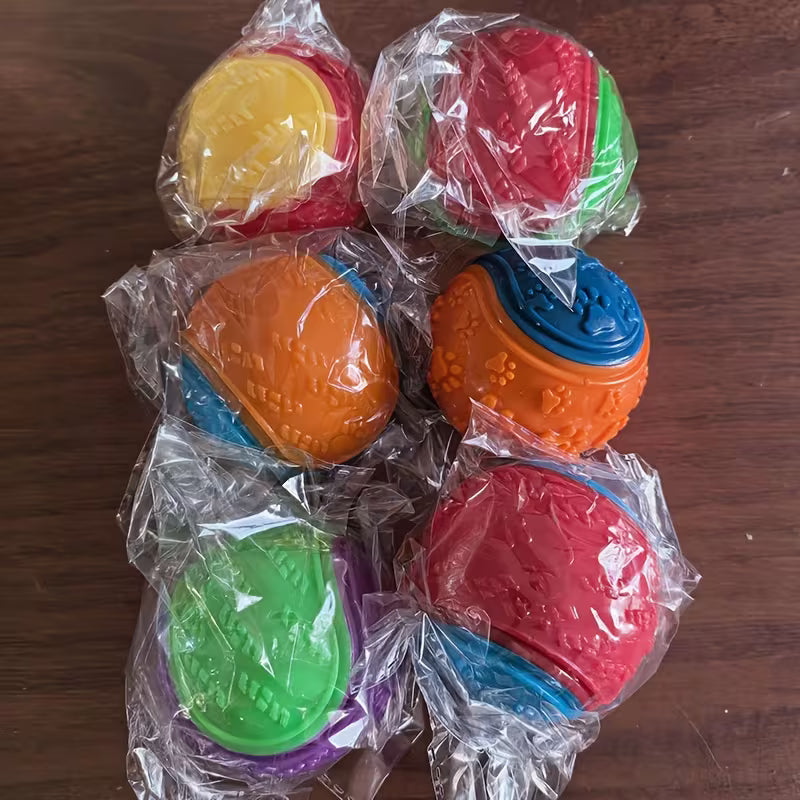 6 Pack Squeaky Dog Balls – Bouncy & Durable
