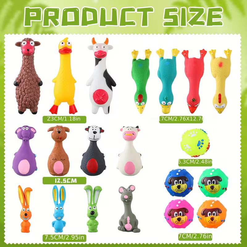 20 Pack Squeaky Latex Dog Toys for All Breeds