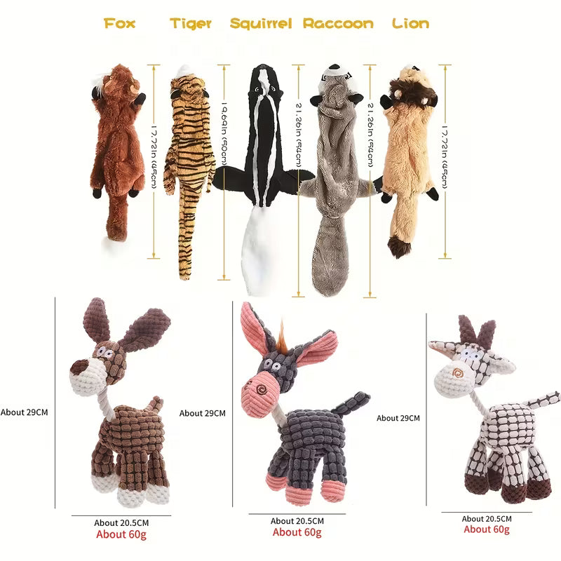 8 Pack Squeaky Plush Dog Toys for Puppies & All Breeds