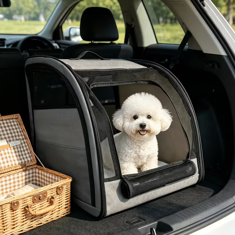 Portable Foldable Dog Crate – Pet Travel Carrier Bag