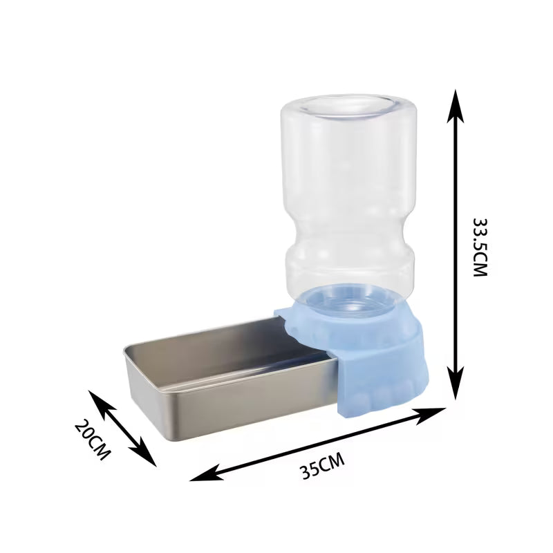 1.06Gal Gravity Pet Feeder & Waterer – Stainless Steel Bowl for Cats & Dogs