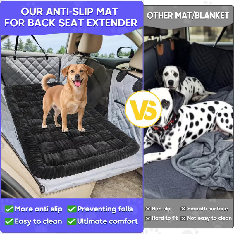 Dog Car Bed Mat – Non-Slip Backseat Extender Travel Pad