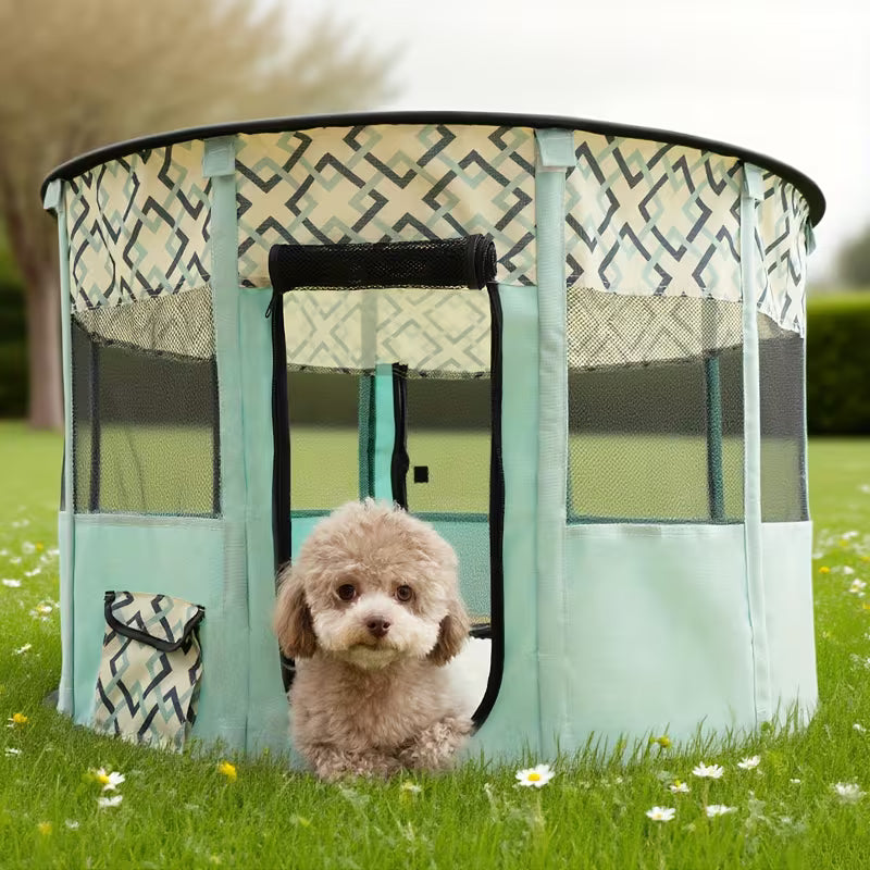 Round Foldable Pet Carrier Tent – Portable Cat & Dog House