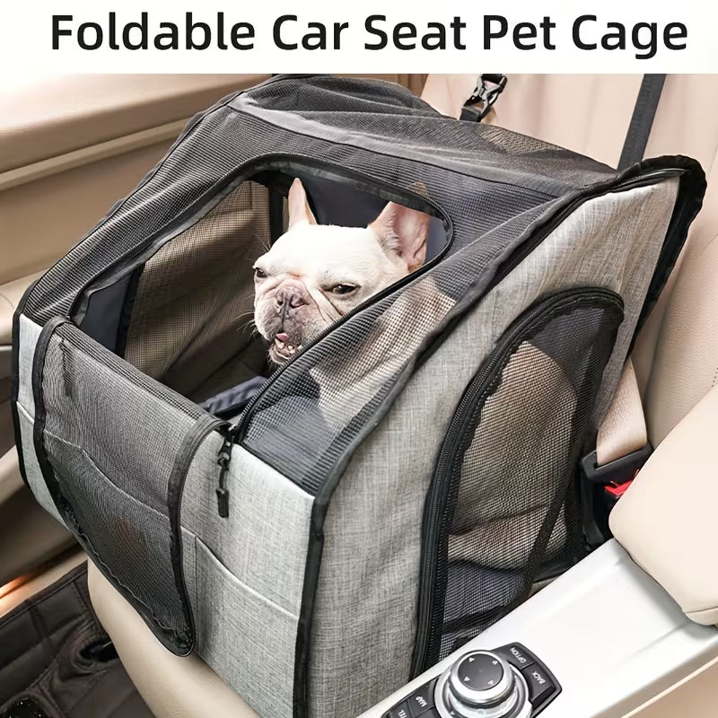 Folding Dog Travel Crate – Portable 3-Door Car & Outdoor Pet Carrier