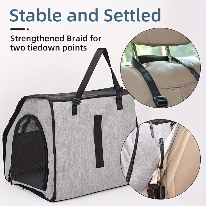 Folding Dog Travel Crate – Portable 3-Door Car & Outdoor Pet Carrier