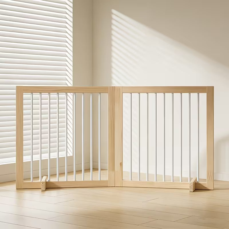 Interlocking Solid Wood Pet Fence – 2/3/4/5/7/8 Pcs