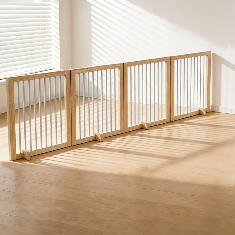 Interlocking Solid Wood Pet Fence – 2/3/4/5/7/8 Pcs