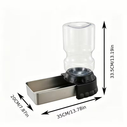 1.06Gal Gravity Pet Feeder & Waterer – Stainless Steel Bowl for Cats & Dogs