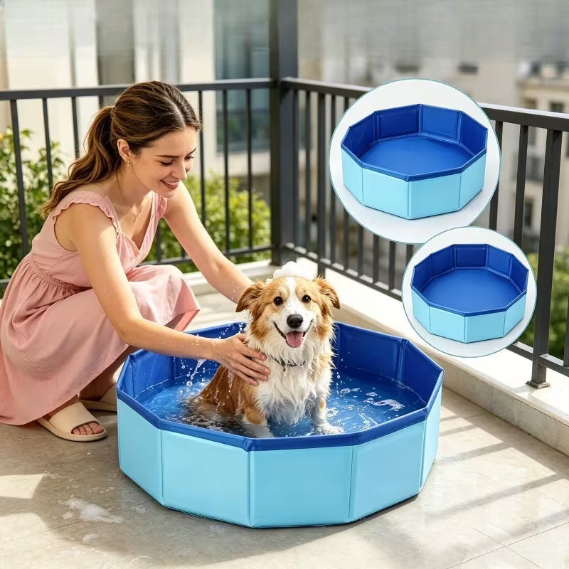 Collapsible Dog Bathing Tub with Cleaning Brush