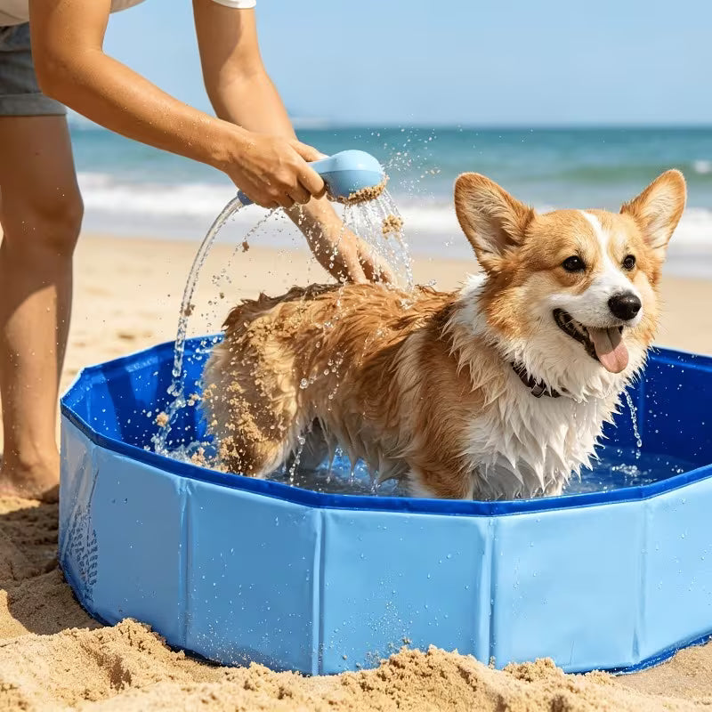 Collapsible Dog Bathing Tub with Cleaning Brush