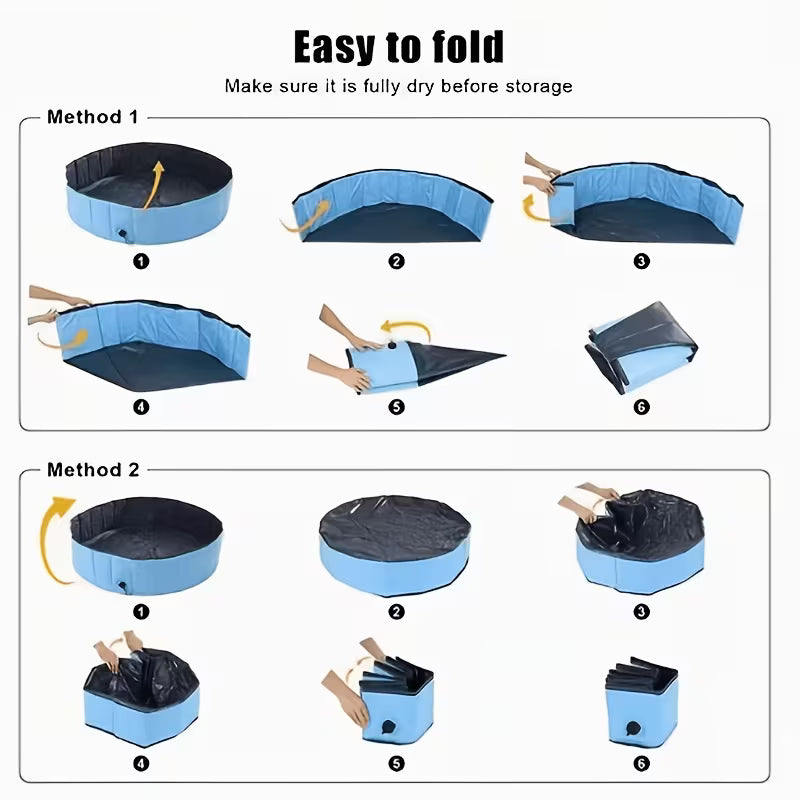Collapsible Dog Bathing Tub with Cleaning Brush