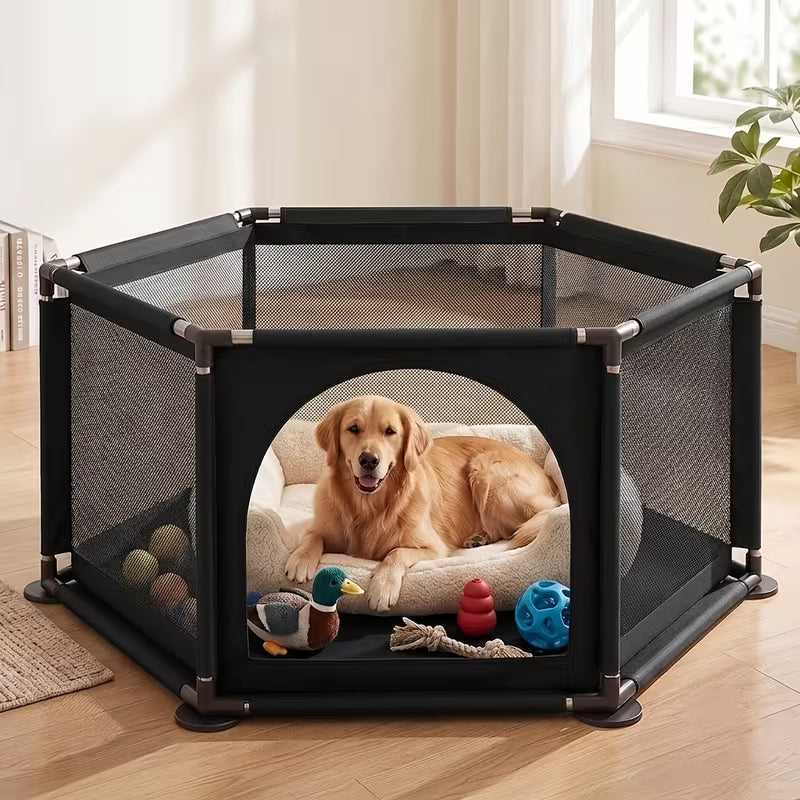 Spacious Fabric Dog Playpen with Door
