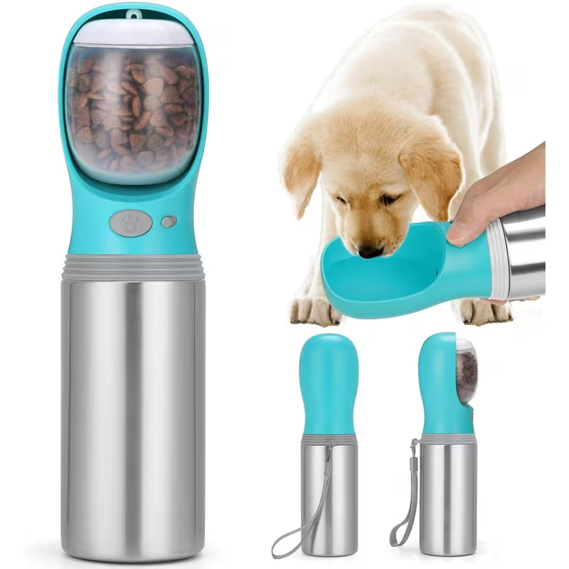 14oz Stainless Steel Dog Water Bottle – Leak-Proof Travel Dispenser