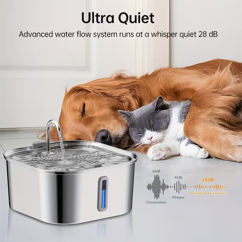 14L Large Dog Water Fountain – Stainless Steel Automatic Pet Water Dispenser