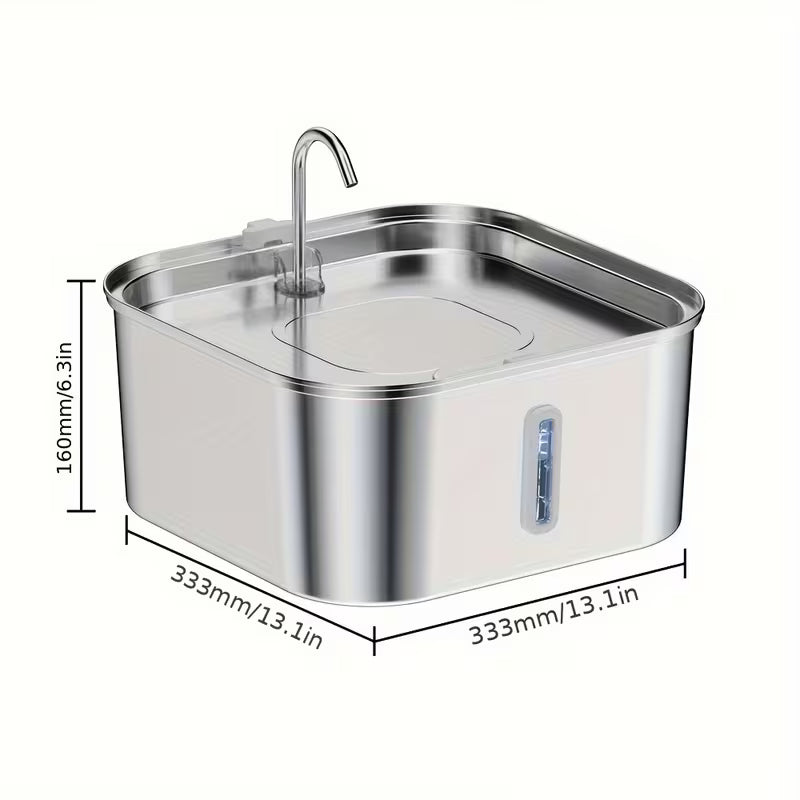 14L Large Dog Water Fountain – Stainless Steel Automatic Pet Water Dispenser