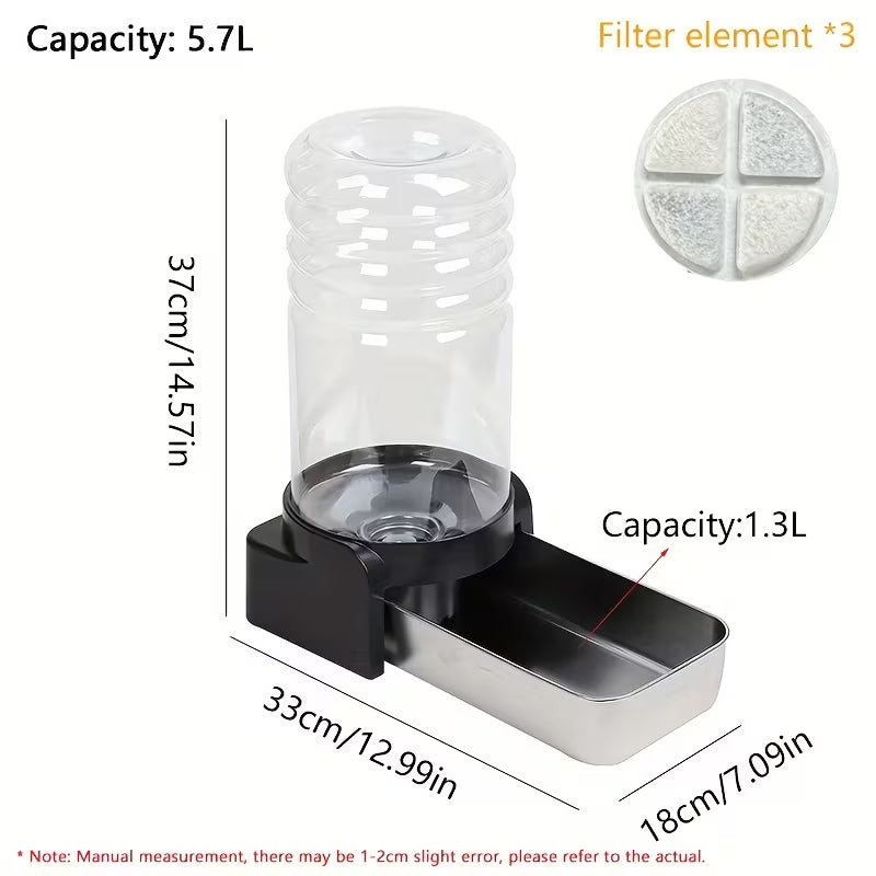 Dog Drinking Machine Large Capacity Filtered Clean Water Feeder Stainless Steel Detachable