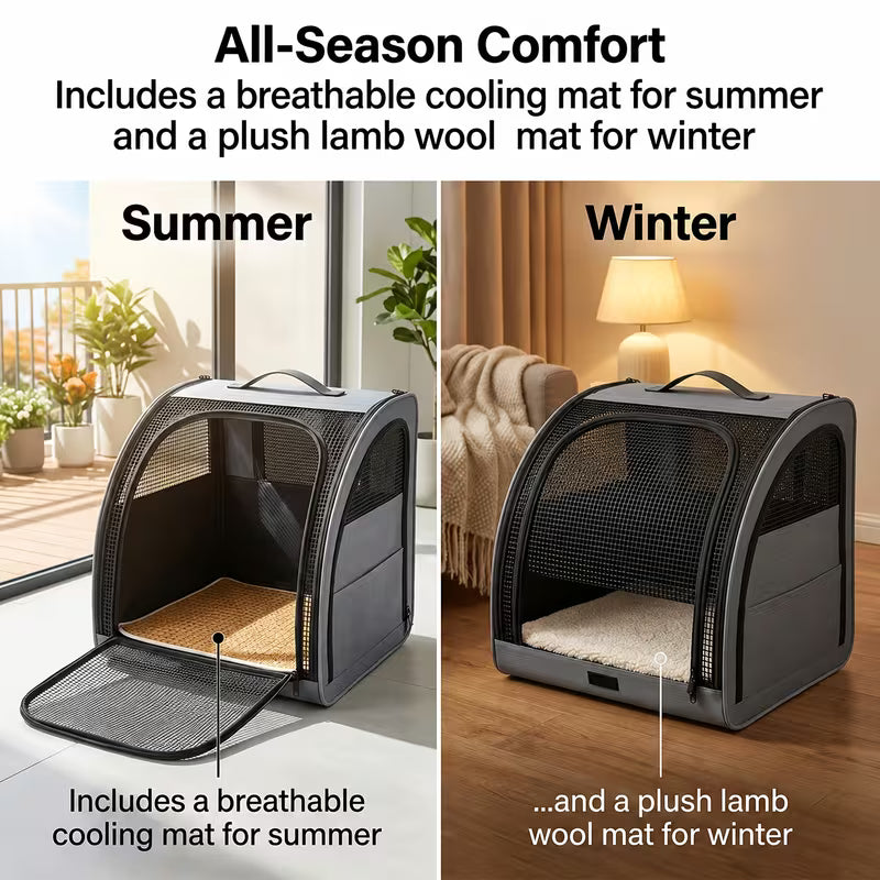 Foldable Pet Travel Carrier – Portable Dog & Cat Car Carrier