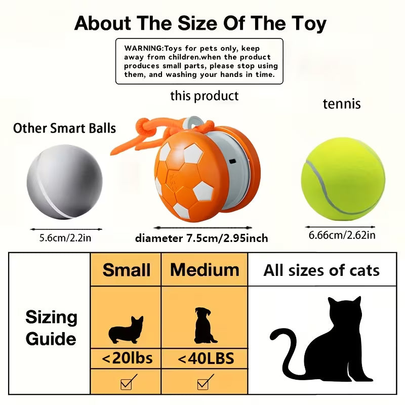Interactive Cat Toy – USB Rechargeable Rolling Ball & Teaser Toy