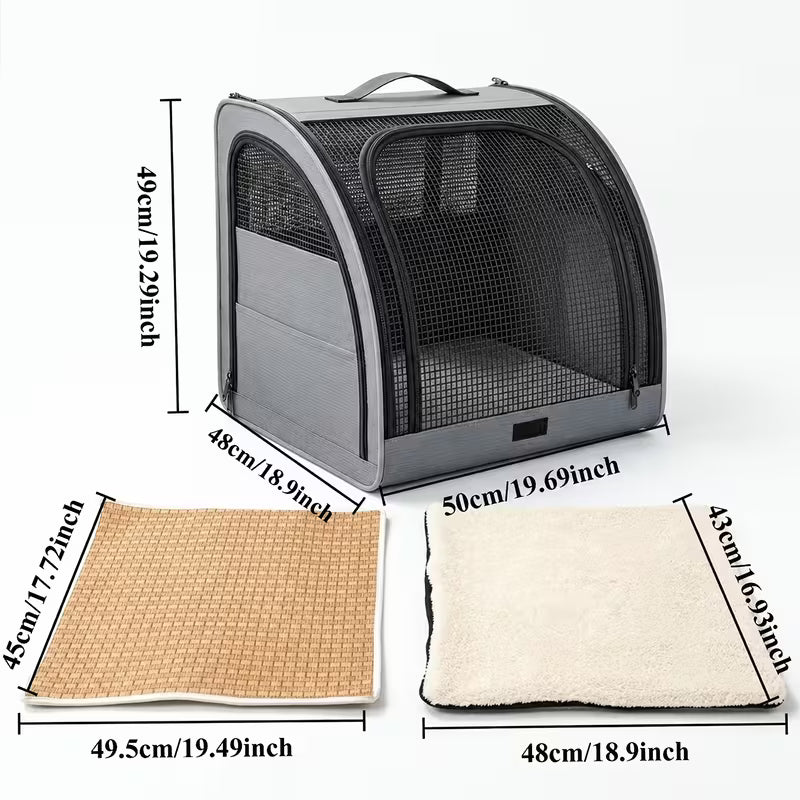 Foldable Pet Travel Carrier – Portable Dog & Cat Car Carrier