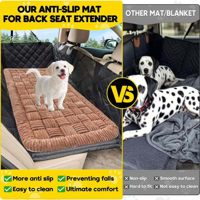 Dog Car Bed Mat – Non-Slip Backseat Extender Travel Pad
