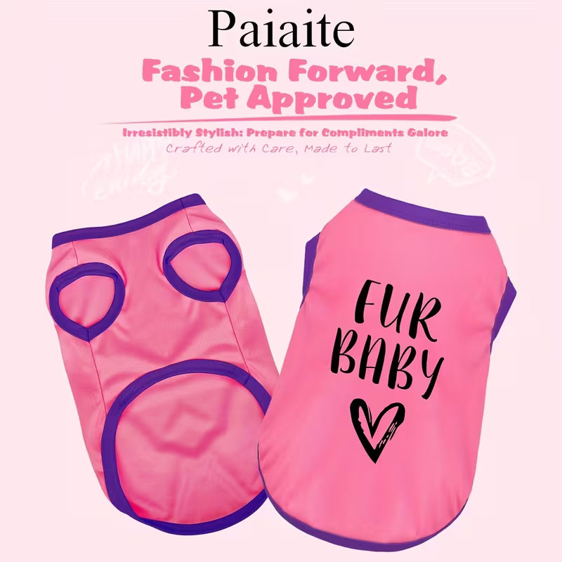8PCS Dog Shirts – Cute Printed Clothes for Small & Medium Dogs