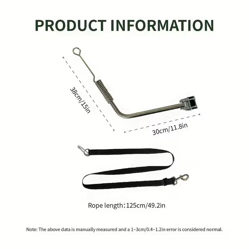 1pc Curved Bicycle Dog Leash – Stainless Steel Bike Tow Rope