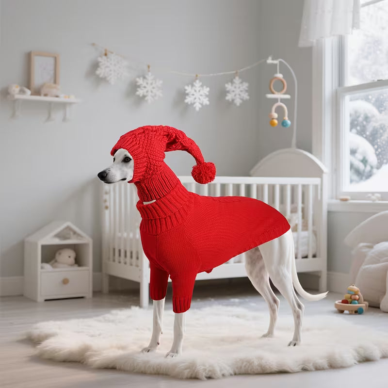 2-Piece Dog Sweater & Hat Set – Soft, Warm & Comfortable Winter Outfit for Dogs
