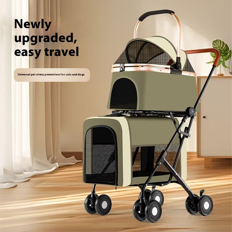 Pet Stroller with Separated Compartments