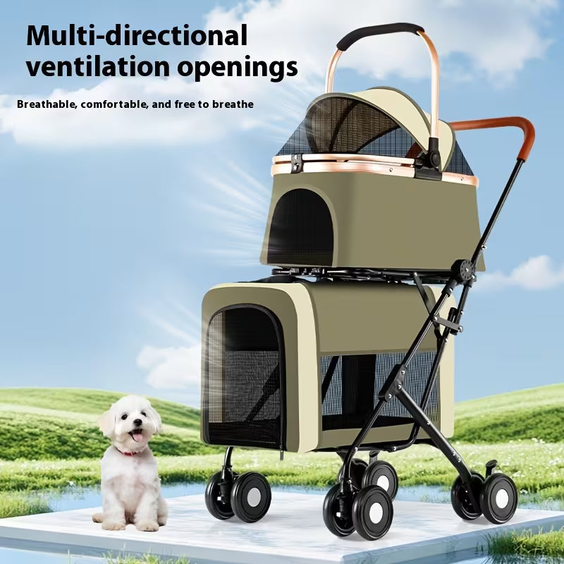 Pet Stroller with Separated Compartments