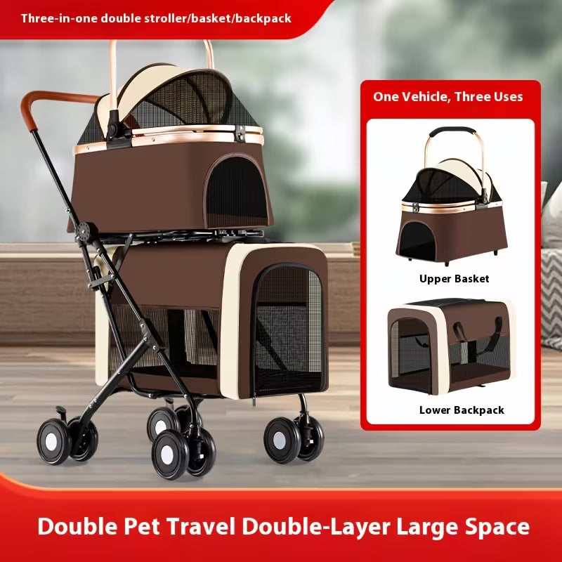 Pet Stroller with Separated Compartments