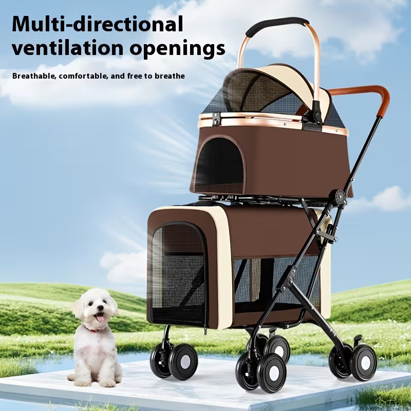 Pet Stroller with Separated Compartments
