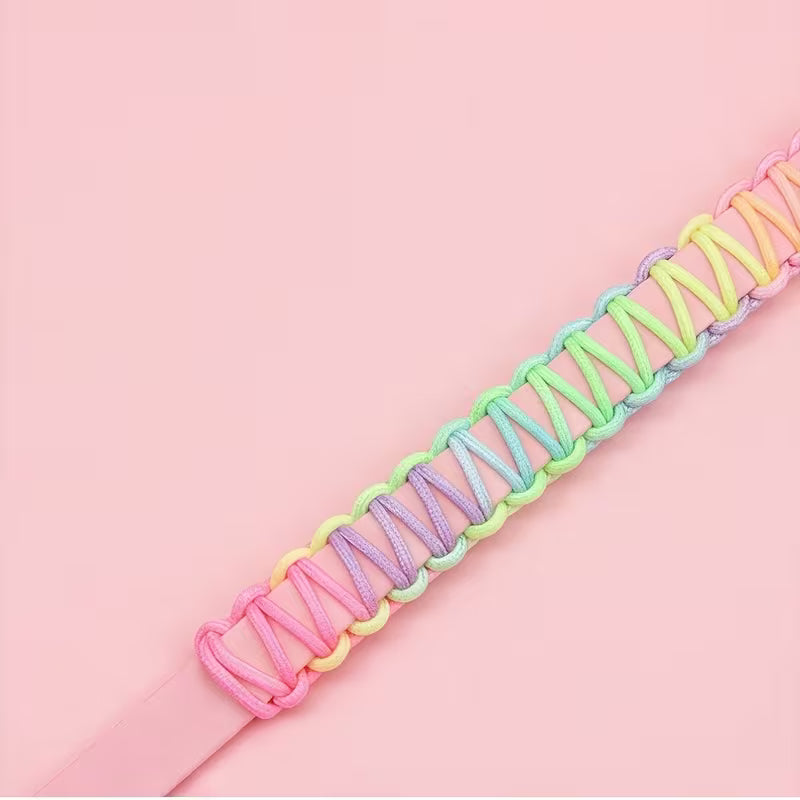 Pastel Rainbow Braided Dog Collar