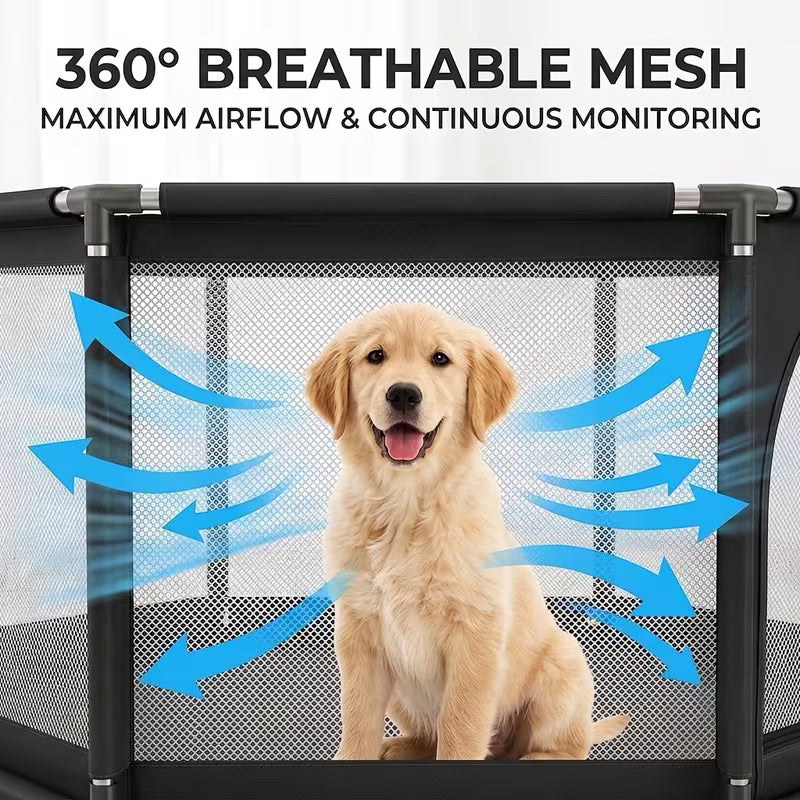 Spacious Fabric Dog Playpen with Door